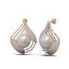 Image 2 : 2.3 ctw Diamond & Pearl Earrings 18K Rose Gold - REF-282K2Y