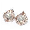 Image 3 : 2.3 ctw Diamond & Pearl Earrings 18K Rose Gold - REF-282K2Y