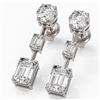 Image 1 : 3.5 ctw Emerald Cut Diamond Designer Earrings 18K White Gold - REF-894N8F