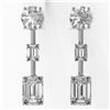 Image 2 : 3.5 ctw Emerald Cut Diamond Designer Earrings 18K White Gold - REF-894N8F