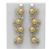 Image 1 : 4.12 ctw Diamond & Pearl Earrings 18K Yellow Gold - REF-470Y2X