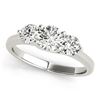 Image 2 : 1 ctw Certified VS/SI Diamond 3 Stone Ring 18k White Gold - REF-118N8F