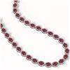 Image 2 : 52.15 ctw Ruby & Diamond Micro Pave Halo Necklace 10k White Gold - REF-763Y6X
