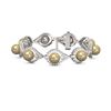 Image 3 : 5.61 ctw Diamond & Pearl Bracelet 18K White Gold - REF-498N5F
