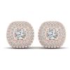 Image 1 : 2 ctw Princess VS/SI Diamond Art Deco Micro Earrings 14k Rose Gold - REF-255W3H