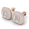 Image 2 : 2 ctw Princess VS/SI Diamond Art Deco Micro Earrings 14k Rose Gold - REF-255W3H
