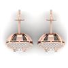 Image 3 : 2 ctw Princess VS/SI Diamond Art Deco Micro Earrings 14k Rose Gold - REF-255W3H