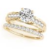 Image 1 : 1.04 ctw Certified VS/SI Diamond 2pc Wedding Set 14k Yellow Gold - REF-150A3N
