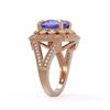 Image 3 : 6.72 ctw Certified Tanzanite & Diamond Victorian Ring 14K Rose Gold - REF-228N8F