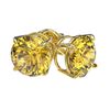 Image 3 : 2 ctw Certified Intense Yellow Diamond Stud Earrings 10k Yellow Gold - REF-294K5Y