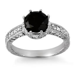 2.0 ctw VS Certified Black & White Diamond Ring 18k White Gold - REF-104N5F
