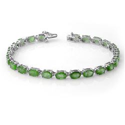 10.50 ctw Emerald Bracelet 10k White Gold - REF-118N2F