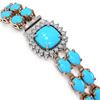 Image 2 : 13.37 ctw Turquoise & Diamond Bracelet 14K Rose Gold - REF-245X5A