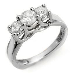1.35 ctw Certified VS/SI Diamond Ring 14k White Gold - REF-162G4W