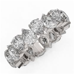 6.3 ctw Pear Cut Diamond Eternity Ring 18K White Gold - REF-898M4G