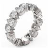 Image 2 : 6.3 ctw Pear Cut Diamond Eternity Ring 18K White Gold - REF-898M4G