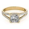 Image 1 : 2.05 ctw Certified VS/SI Princess Diamond Halo Ring 18k Yellow Gold - REF-531H8R