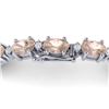 Image 3 : 21.2 ctw Morganite & VS/SI Diamond Eternity Bracelet 10k White Gold - REF-290R2K