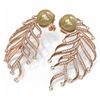 Image 3 : 2.1 ctw Diamond & Pearl Earrings 18K Rose Gold - REF-265W6H