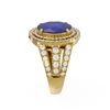 Image 2 : 5.39 ctw Sapphire & Diamond Ring 18K Yellow Gold - REF-263N6F