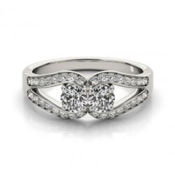 1.35 ctw VS/SI Diamond 2 Stone 2 Stone Ring 18k White Gold - REF-163N8F