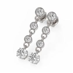 2.5 ctw Diamond Designer Earrings 18K White Gold - REF-321R8K