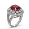 Image 2 : 8.76 ctw Certified Ruby & Diamond Victorian Ring 14K White Gold - REF-207A3N