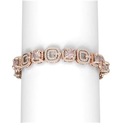 22.5 ctw Morganite & Diamond Bracelet 18K Rose Gold - REF-862K8Y