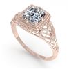 Image 2 : 1.0 ctw Certified VS/SI Cushion Diamond Engagment Ring 18k Rose Gold - REF-344G4W