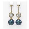 Image 1 : 1.92 ctw Diamond & Pearl Earrings 18K Yellow Gold - REF-297G3W