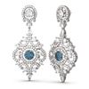 Image 2 : 5.85 ctw Intense Blue Diamond Earrings 18K White Gold - REF-528F2M