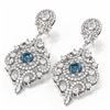 Image 3 : 5.85 ctw Intense Blue Diamond Earrings 18K White Gold - REF-528F2M