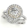 Image 1 : 1.16 ctw Certified VS/SI Diamond 2pc Set Solitaire Halo 14k 2Tone Gold - REF-121W4H