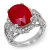 Image 1 : 10.50 ctw Ruby & Diamond Ring 14k White Gold - REF-162K4Y
