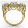 Image 3 : 2 ctw Past Present Future VS/SI Cushion Diamond Ring Deco 18k Yellow Gold - REF-481M8G
