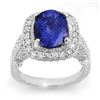 Image 1 : 5.40 ctw Tanzanite & Diamond Ring 14k White Gold - REF-224F8M