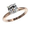 Image 2 : 1.25 ctw Certified VS/SI Quality Cushion Cut Diamond Ring 10k Rose Gold - REF-304W6H