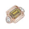 Image 3 : 6.87 ctw Canary Citrine & Diamond Ring 18K Rose Gold - REF-451N6F