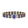 Image 1 : 30.12 ctw Sapphire & Diamond Bracelet 14K Yellow Gold - REF-336X4A