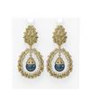Image 1 : 3 ctw Diamond & Pearl Earrings 18K Yellow Gold - REF-367X6A