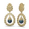 Image 2 : 3 ctw Diamond & Pearl Earrings 18K Yellow Gold - REF-367X6A