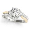 Image 1 : 1.1 ctw Certified VS/SI Diamond Bypass Solitaire Ring 18k 2Tone Gold - REF-109R3K