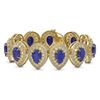 Image 1 : 56.04 ctw Sapphire & Diamond Victorian Bracelet 14K Yellow Gold - REF-1418A2N