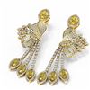 Image 3 : 17.85 ctw Canary Citrine & Diamond Earrings 18K Yellow Gold - REF-693H8R