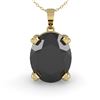 Image 2 : 5.0 ctw Oval Black Diamond Designer Necklace 14k Yellow Gold - REF-94A8N