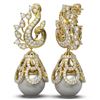 Image 2 : 3.13 ctw Diamond & Pearl Earrings 18K Yellow Gold - REF-316K8Y
