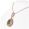 Image 3 : 4.97 ctw Tourmaline & Diamond Victorian Necklace 14K Rose Gold - REF-164R2K