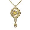 Image 3 : 5.1 ctw Canary Citrine & Diamond Necklace 18K Yellow Gold - REF-227H5R
