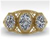Image 1 : 2 ctw Past Present Future Oval Cut Diamond Ring Art Deco 18k Yellow Gold - REF-421H8R