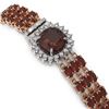 Image 2 : 25.08 ctw Garnet & Diamond Bracelet 14K Rose Gold - REF-281R8K